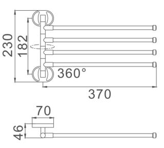 Полотенцедержатель Haiba HB1914 37см хром
